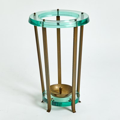 Lot 360 - Mid-Century Modern Design Glass and Brass Umbrella Stand