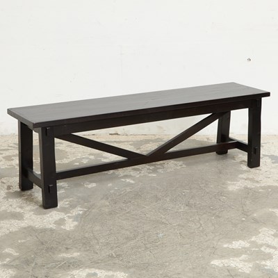 Lot 396 - Black Painted Bench