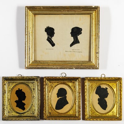 Lot 200 - Five Miniature Silhouette Portraits