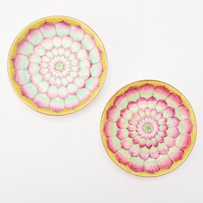 Lot 260 - A Pair of Chinese Enameled Porcelain ‘Lotus’ Dishes