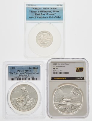 Lot 83 - United States. Group of Third-Party Certified Silver Issues.