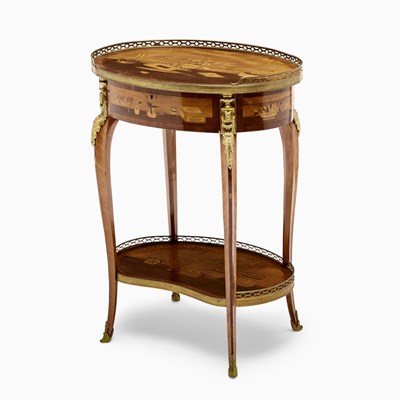 Lot 193 - Louis XV Style Marquetry Tulipwood Side Table