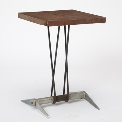 Lot 313 - After Jean Prouvé Aluminum Metal and Laminate Occasional Table