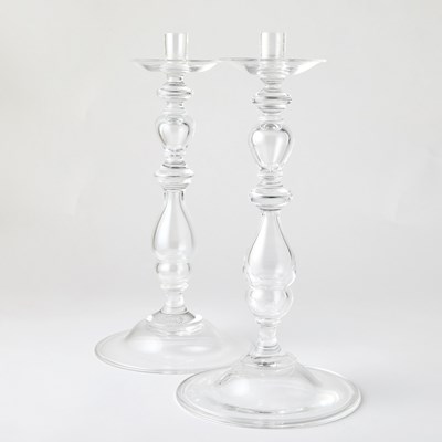 Lot 205 - Pair of Steuben Glass Candlesticks