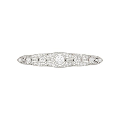 Lot 2119 - Platinum and Diamond Brooch