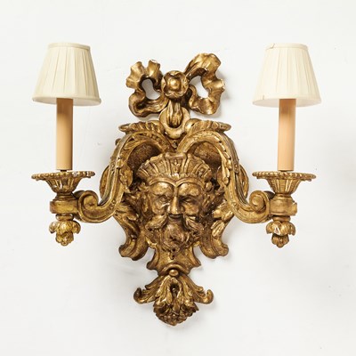 Lot 139 - Régence Style Giltwood Two-Light Wall Sconce