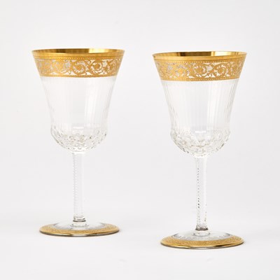 Lot 783 - Set of Eighteen St. Louis Blown Glass "Thistle" Pattern Continental No. 2 Water Goblets