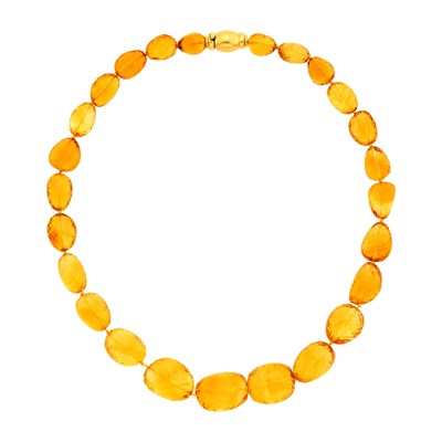 Lot 116 - Seaman Schepps Citrine Bead Necklace with Gold Clasp