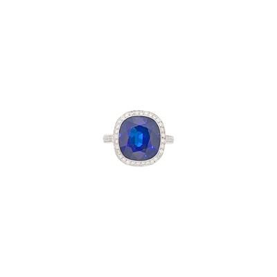 Lot 55 - Platinum, Sapphire and Diamond Ring
