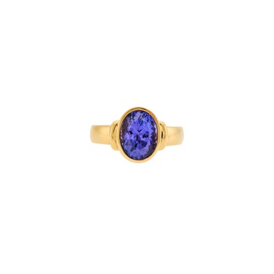 Lot 2183 - Gold and Tanzanite Ring