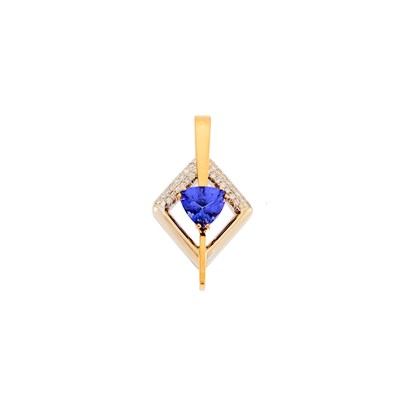 Lot 2216 - Two-Color Gold, Tanzanite and Diamond Pendant