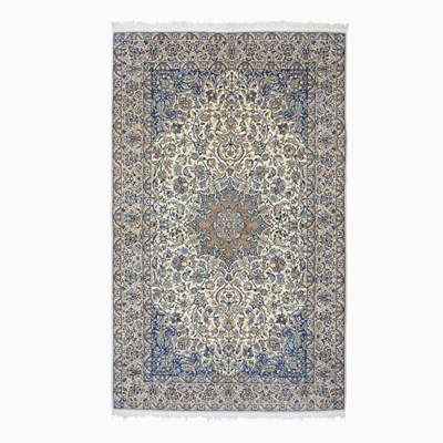 Lot 245 - Wool and Silk Nain Carpet