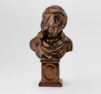 Lot 218 - Copper Glazed Ceramic Bust of The Virgin Mary