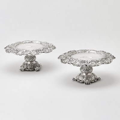 Lot Pair of Tiffany & Co. Sterling Silver Tazzas