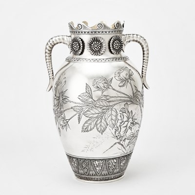 Lot Gorham Aesthetic Movement Sterling Silver Vase