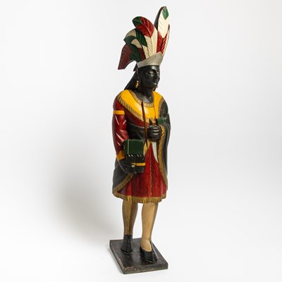Lot 196 - Carved and Polychrome Painted Native American Chief Tobacconist Figure