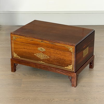 Lot 1070 - French Rosewood Brass Inlaid Chest