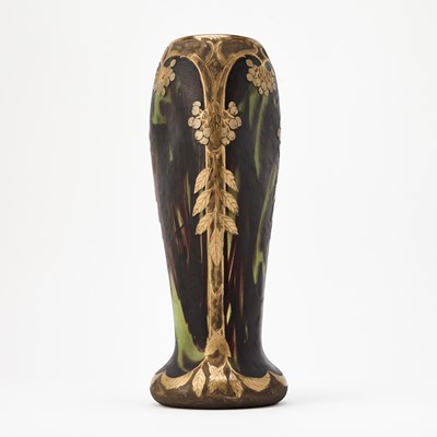 Lot 212 - Legras et Cie. Art Nouveau Blown, Acid-Etched and Gilt Decorated Glass Vase