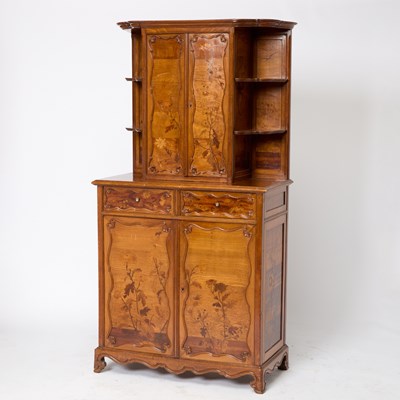 Lot 243 - French Art Nouveau Inlaid Woods Cabinet