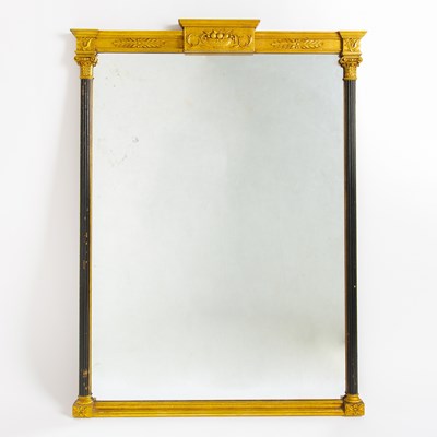 Lot 81 - Louis XVI Style Gilt and Ebonized Wood Mirror