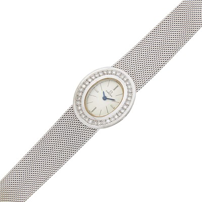 Lot 2159 - Omega White Gold and Diamond Wristwatch