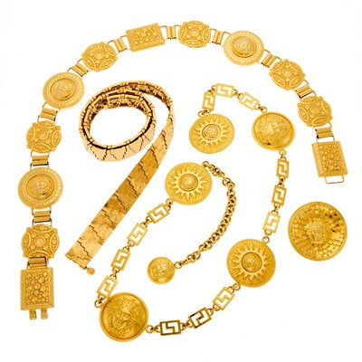Lot 2284 - Yves Saint Laurent Belt and Group of Gianni Versace Belts and Brooch