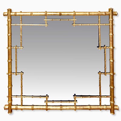 Lot 144 - Regency Style Faux Bamboo Giltwood Mirror