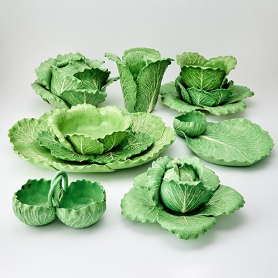 Lot 103 - An Extensive Assembled Dodie Thayer Green Glazed Earthenware Lettuce Ware Collection