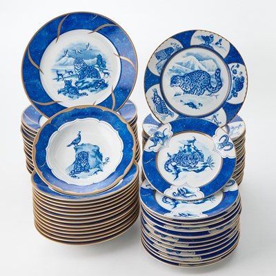 Lot 132 - Lynn Chase Porcelain "Leopard Lazuli" Pattern Partial Dinner Service