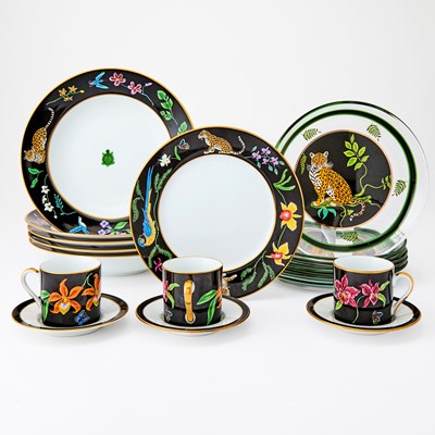 Lot 133 - Group of Lynn Chase Porcelain "Jaguar Jungle" Pattern Dinnerware