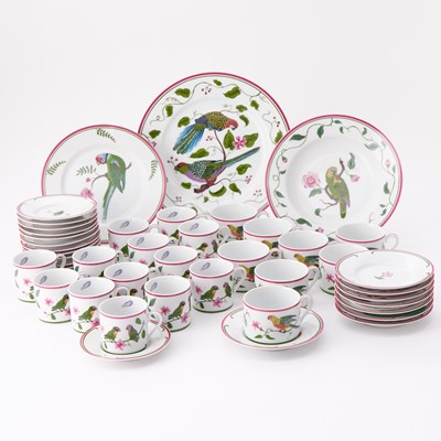 Lot 129 - Lynn Chase Porcelain "Parrots of Paradise" Pattern Partial Dinner Service