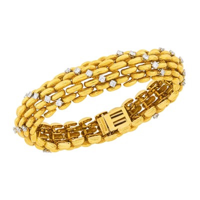 Lot David Webb Gold, Platinum and Diamond Bracelet