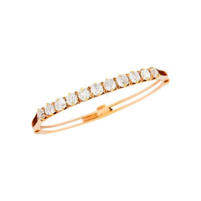 Lot 85 - Antique Gold and Diamond Bangle Bracelet