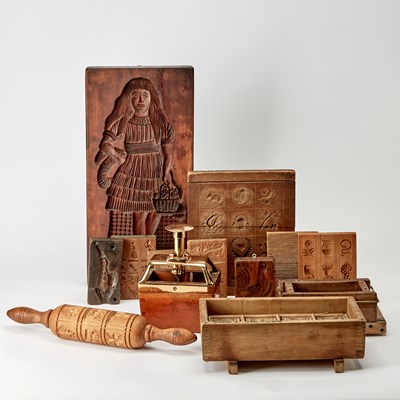 Lot 114 - Group of Mostly Wooden Cookie Stamps and Molds