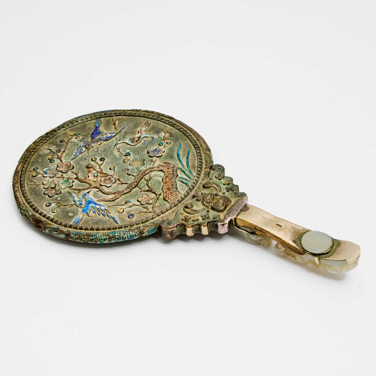 Lot 24 - A Chinese Cloisonne Enamel Mirror