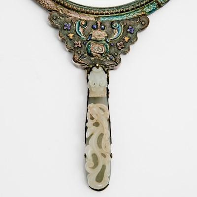 Lot 24 - A Chinese Cloisonne Enamel Mirror