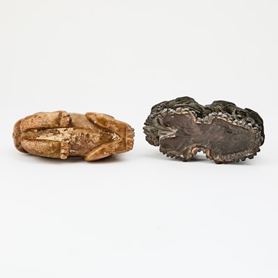 Lot 61 - A Chinese Soapstone Carving of a Recumbent Mythical Beast