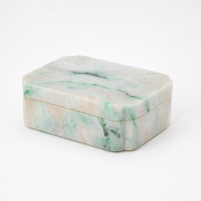 Lot 74 - A Chinese Silver-Mounted Jadeite Box