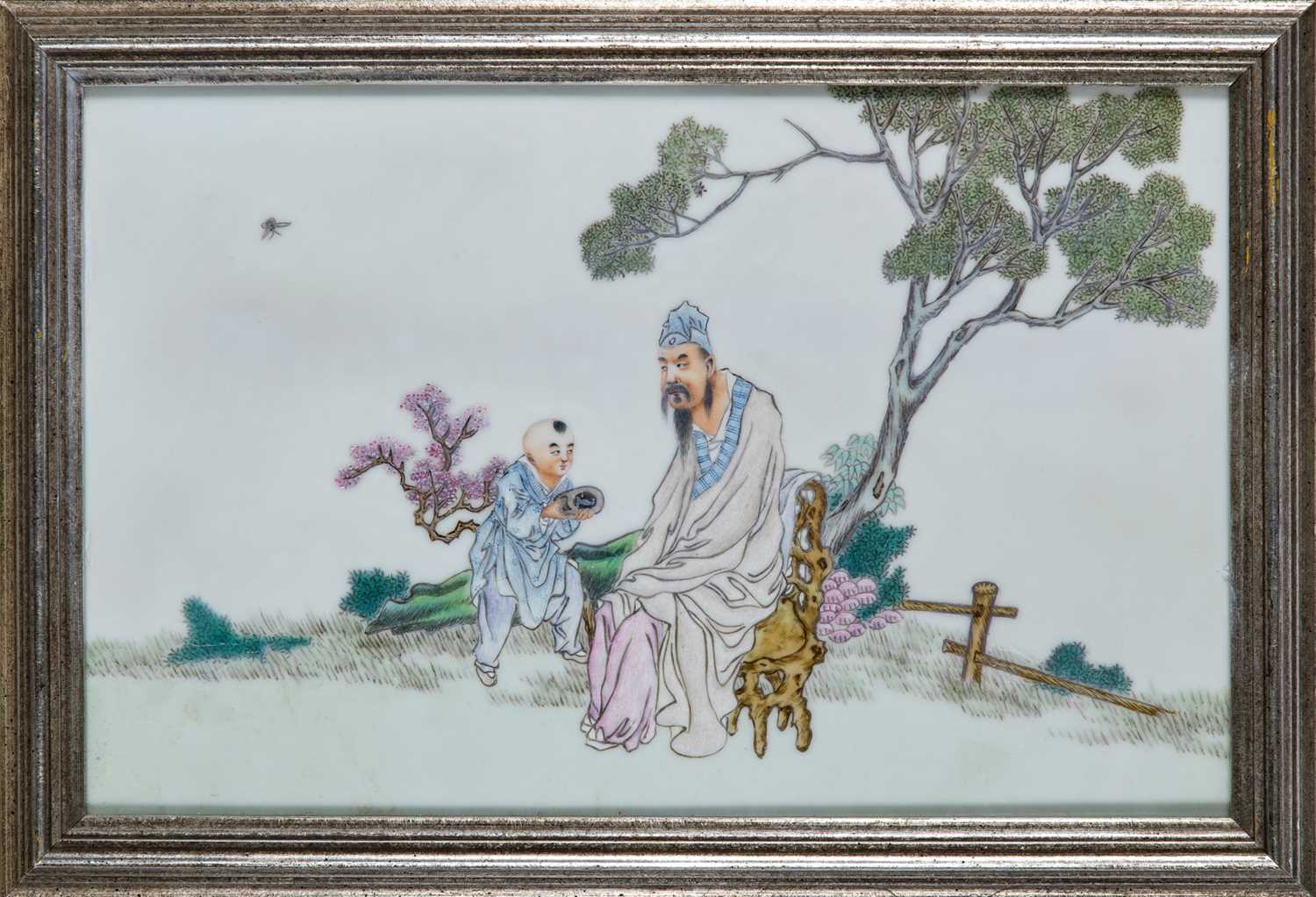 Lot 92 - A Chinese Famille Rose Porcelain Plaque