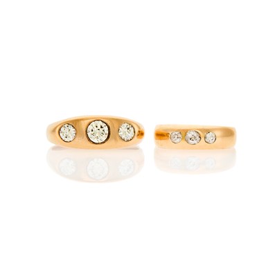 Lot 2035 - Gentleman's Gold and Diamond Ring and Gold and Diamond Ring
