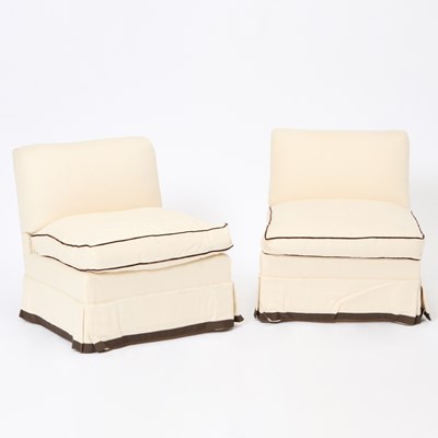 Lot 141 - Pair of Billy Baldwin Upholstered Slipper Chairs