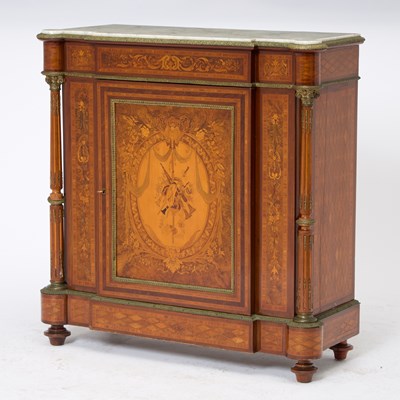 Lot 179 - Napoleon III Marble Top Inlaid Cabinet