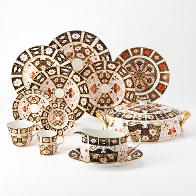 Lot 124 - Assembled Royal Crown Derby Porcelain Imari Pattern Partial Dinner Service