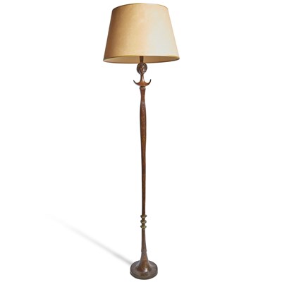 Lot 385 - After Albert Giacometti Patinated Bronze "Tête de Femme" Model Floor Lamp