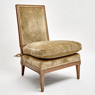 Lot 305 - Jean Michel Frank Style Upholstered Cerused Oak Slipper Chair