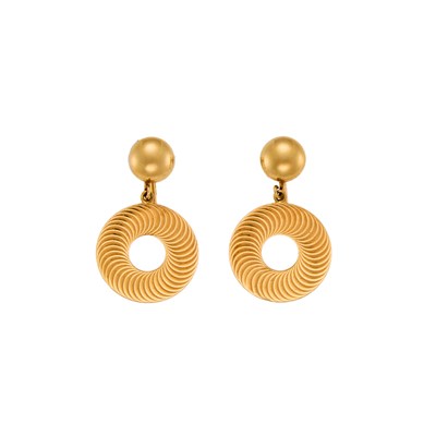 Lot 1060 - Tiffany & Co. Pair of Gold Pendant-Earclips