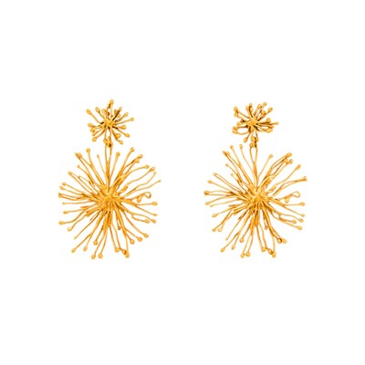 Lot 1281 - Joan Hornig Pair of Vermeil 'Double Wish' Earrings