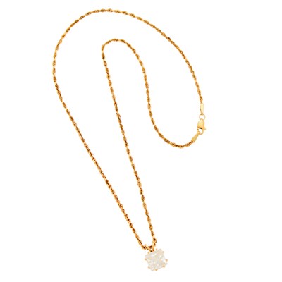 Lot 1279 - Gold and Cubic Zirconia Pendant with Chain Necklace