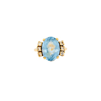 Lot 1044 - Gold, Synthetic Spinel and Diamond Ring