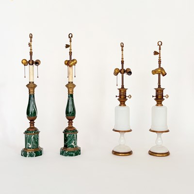 Lot 1074 - Two Pairs of Table Lamps